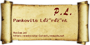 Pankovits Lóránt névjegykártya