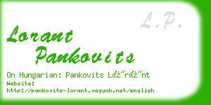 lorant pankovits business card